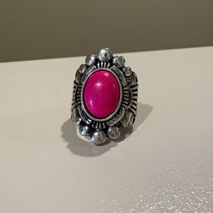 Faux Magenta Turquoise Ring